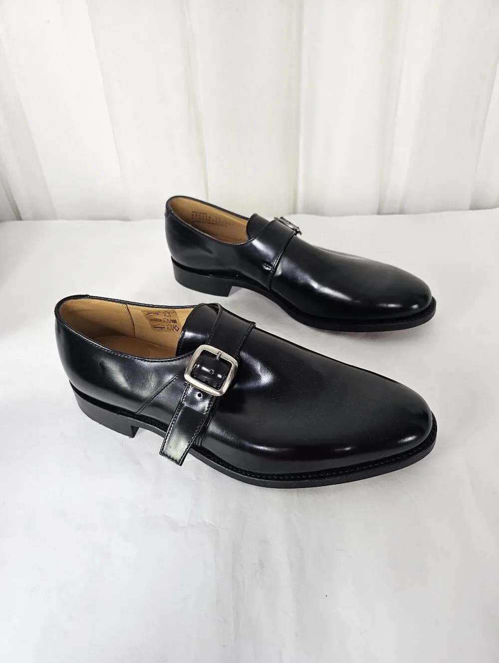 Charles Tyrwhitt Black Leather Single Monk Strap Dress Shoes Size US 10.5/UK 10